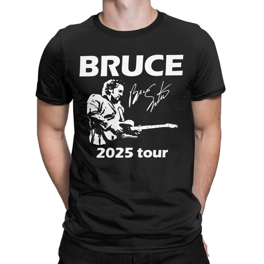 Men Women Bruce Springsteen Singer 2025 Tour T Shirt Pure Cotton Graphic Printing T-Shirt Top Clothing