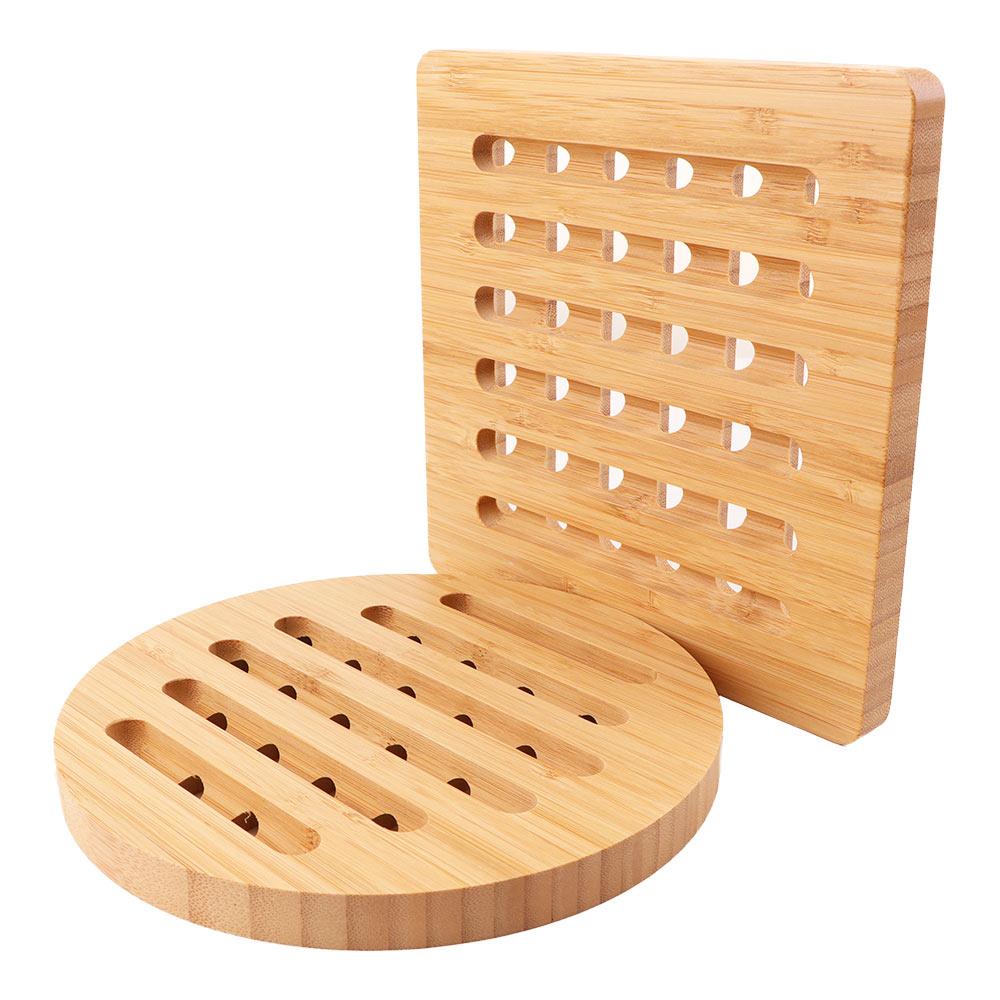 Hollow Eco-friendly Bamboo Natural Heat Resistant Dishes Holder Pot Trivet Pan Stand Insulation Mat