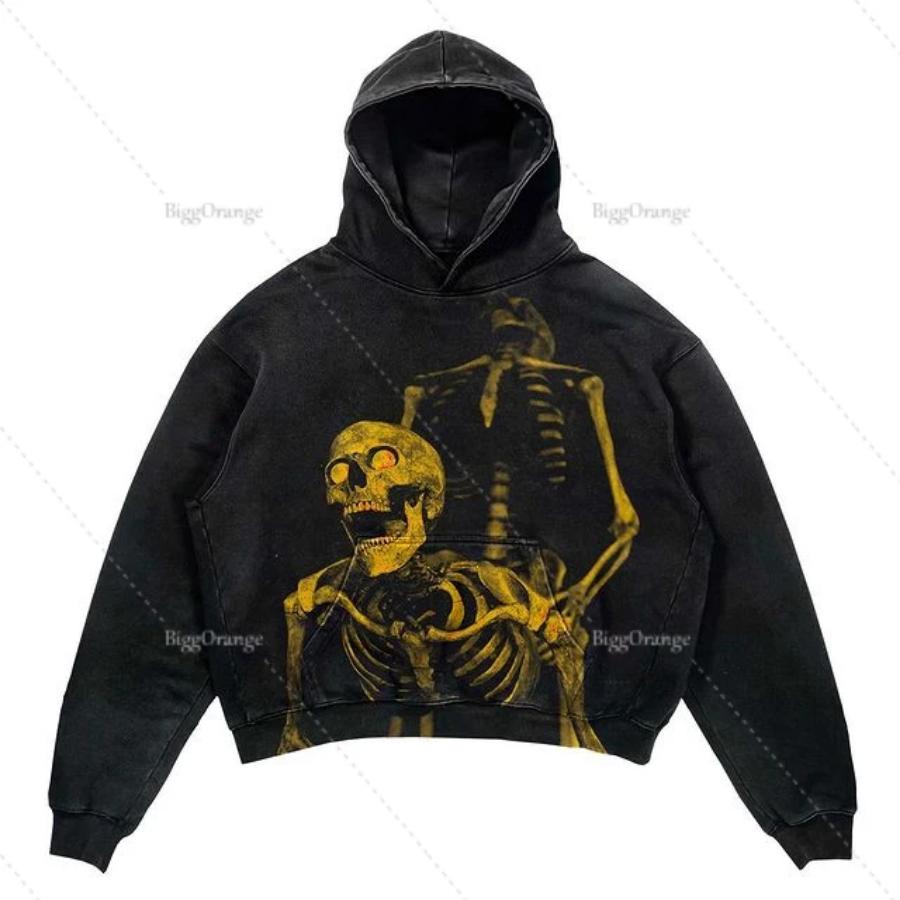 Осень и зима новый уличный принт с рисунком мужская модная толстовка с капюшоном Harajuku трендовый бренд Y2k пара толстовка с капюшоном