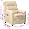VidaXL Fauteuil de massage inclinable Crème Tissu