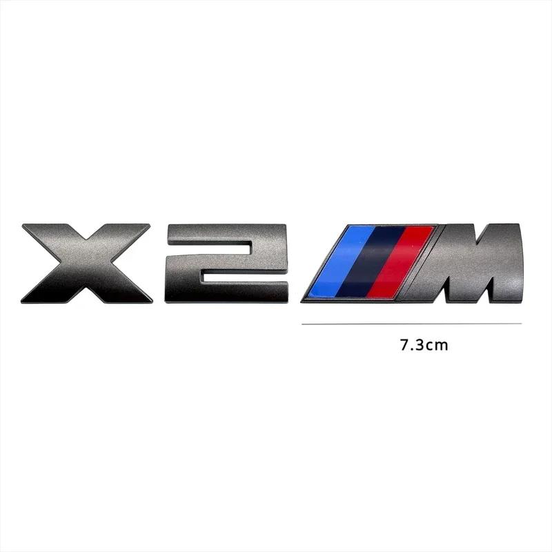 BBKQ7 1PCS Car Stickers Car Trunk Sticker grey Car Badge For BMW X1M X2M X3M X4M F25 F26 G01 G02 X5M G05 X6M F15 F16 E70 E71 X7M X8 M