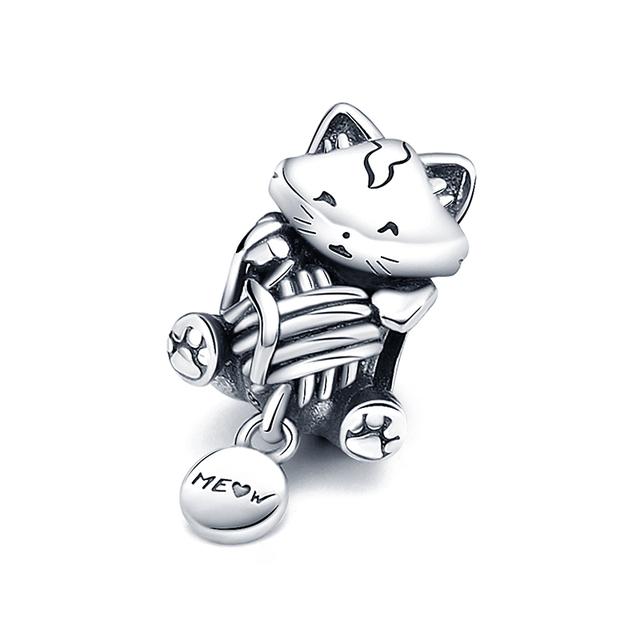 Стерлингового серебра 925 пробы, сердце, лапа животного, прозрачная снежинка, сверкающая корона, подвеска в виде тыквы, подходит для оригинального модного браслета