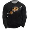 Men's Unisex Sweatshirt Pullover Cat Graphic Prints Print Daily Sports Holiday 3D Print Streetwear Designer Sweatshirts New