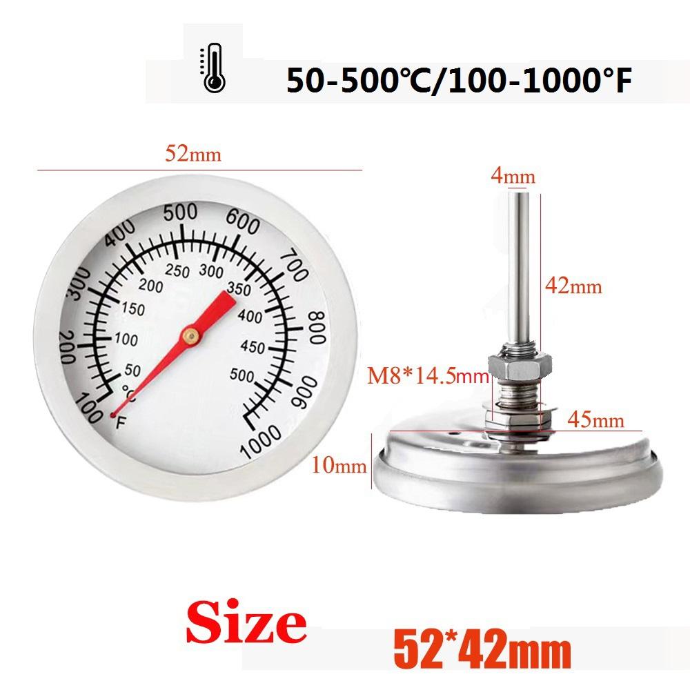 Pizza Oven Thermometer for Kitchen Home Baking Household Cooking Temp Gauge Meter 0-400℃ BBQ Smoker Grill Thermometer Metal 4