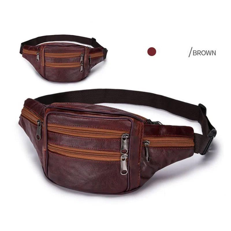 Поясная сумка из натуральной кожи, кожаная многофункциональная деловая мужская нагрудная сумка, сумка кассира, спортивная поясная сумка для бега, мобильного телефона, женская сумка