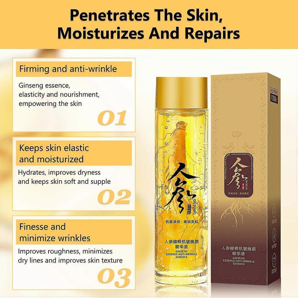 2pcs Ginseng Extract Liquid, Ginseng Anti-Wrinkle Serum, Ginseng Essence Oil, Ginseng Serum for Tightening Reduces Fine Lines
