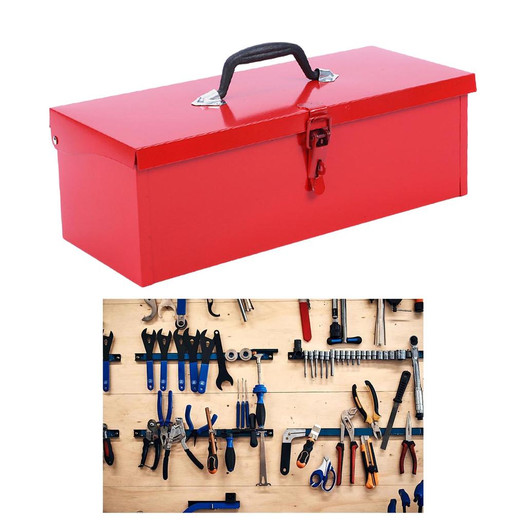 Iron Tool Box Empty Hardware Storage Case for Workshops Electrician Garages