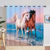Плотные шторы с лошадью для спальни, шторы с изображением животных в гостиной, занавески для окон, домашний декор, высокая затененность (70 %-90 %)2 панели