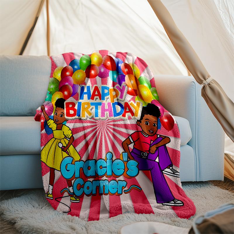 Gracie's Corner Theme Printed Blanket - Perfect for Couch, Bed, Travel & Outdoor Use | Machine Washable, Cozy & Durable.