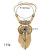Tassel Necklace Long With Multi Layer Alloy Pendant For Trendy Retro Outfits