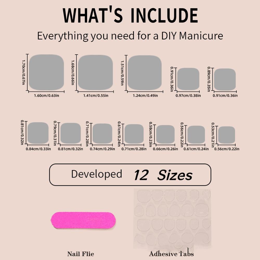 Wearable Manicure False Toe Nails Square Head Press On Nails Fashion Fake Toenails Girl