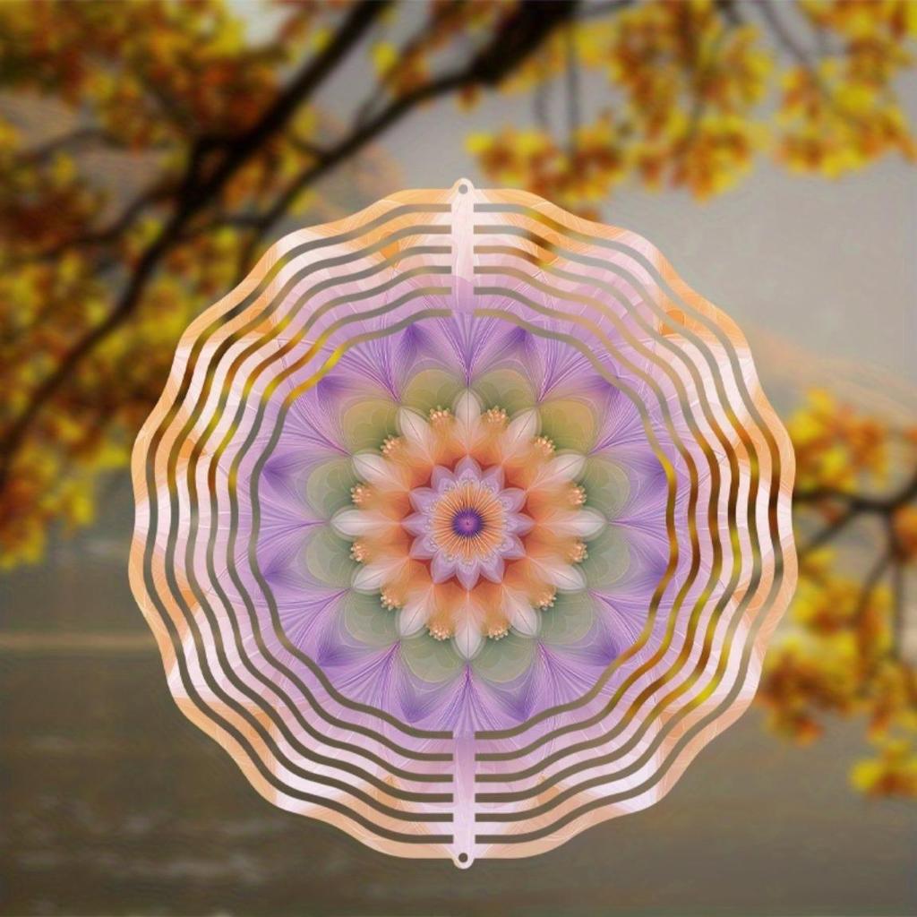 Яркий фиолетово-оранжевый металлический колокольчик с крючком, вращающимся на 360 градусов, уникальный спиральный дизайн, уличный садовый декор для весны, лета, осени, креативный подарок