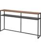 Yamazaki Jitsugyo Sofa Back Console Table with Shelf Black Approx. W126 X D20.5 X H65cm Tower Display Shelf with Hook Side Table Slim But Large