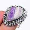 Chevron Amethyst Gemstone 925 Sterling Silver Jewelry Ring Size 10
