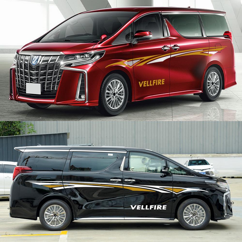 Автомобильные наклейки для Toyota Alphard Vellfire TRD MVP Van, графический комплект в полоску, стильный чехол, виниловые декоративные наклейки, тюнинг авто