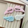 2Pcs Solid Color Cosplay Hairpin Plush Duckbill Clip Sweet Angel Wing Hair Clip  Girls