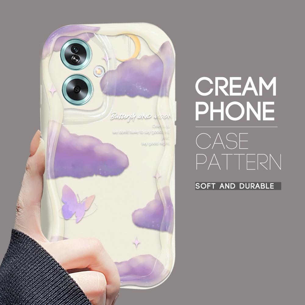 Милый мультяшный узор, кремовая текстура, мягкий силиконовый чехол с волнистыми краями, чехол для телефона для OPPO Reno Realme