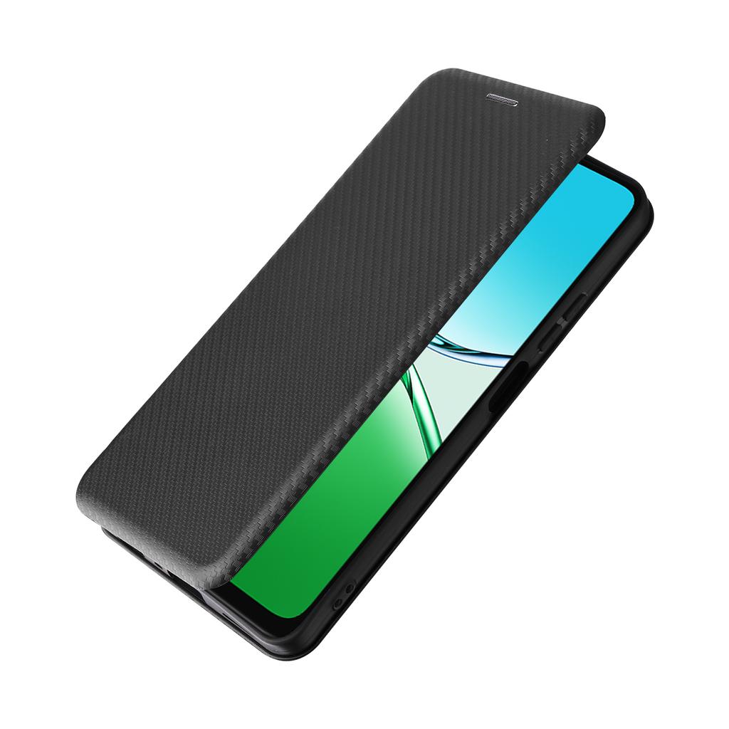 Для Oppo A5 5G/4G Чехол Текстура углеродного волокна Противоударный Чехол для телефона из ПУ кожи