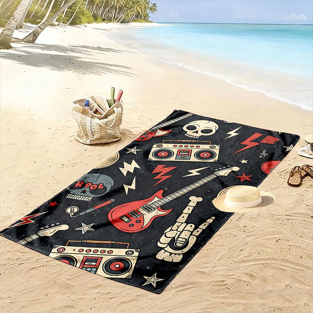 Rock vibe explosion tapestry Print beach towel, quick drying, suitable for travel, outdoor sports, jogging, the beach and swimming, gift