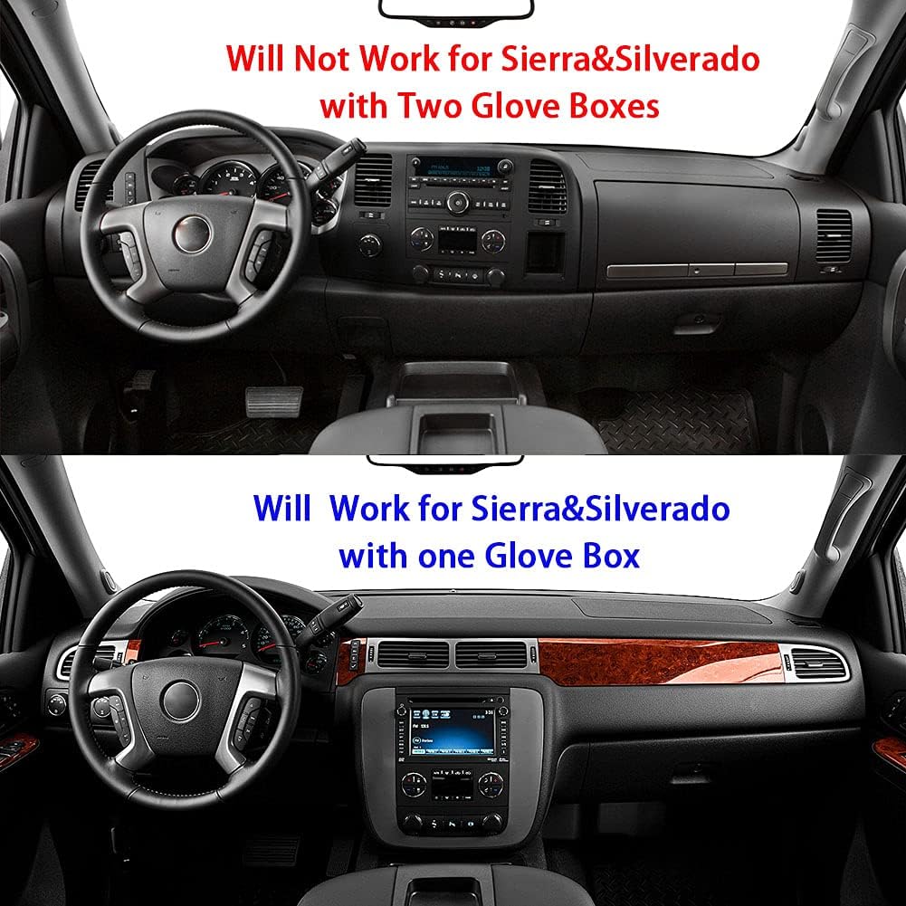 Dash Cover Mat Fit For 2007-2014 Chevy Tahoe Avalanche Suburban GMC Yukon/2007-2013 Silverado LTZ GMC Sierra SLT,Dashboard Cover Carpet Pad W/O Dash