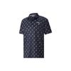 Egret Print Short Sleeve Polo Shirt Men Tops Navy-Blue 533794-02