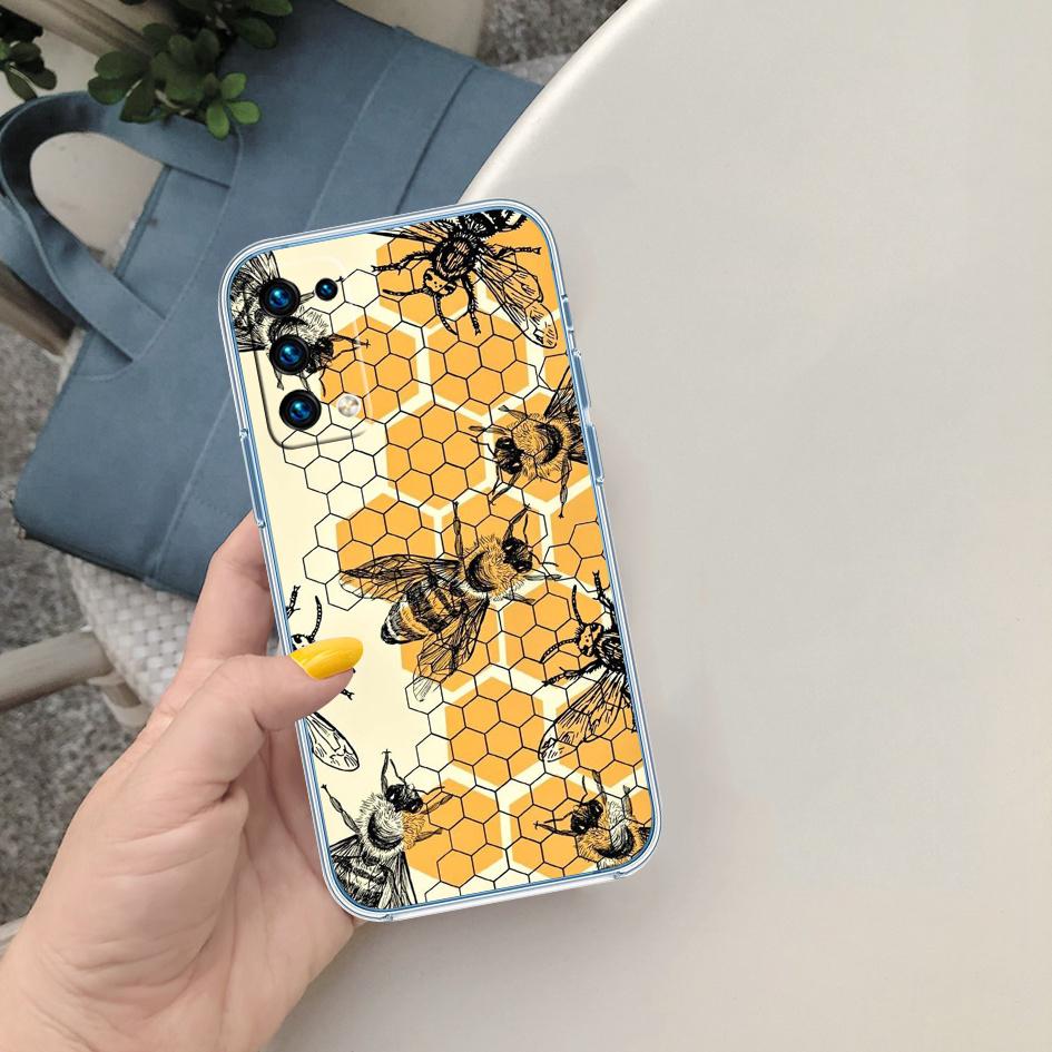 QT8 Арт Пчелы Мультяшный Чехол для Телефона для Motorola Moto G14 G31 G32 G34 G73 G71 G72 G24 G84 G85 G62 E32 E22S G7 E7 Play Plus Power