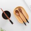 3Pcs Wooden Spoon Fork Chopsticks Cutlery Set Portable Dinnerware Set Dessert Soup Spoon Dining Fork Sushi Chop Sticks Tableware