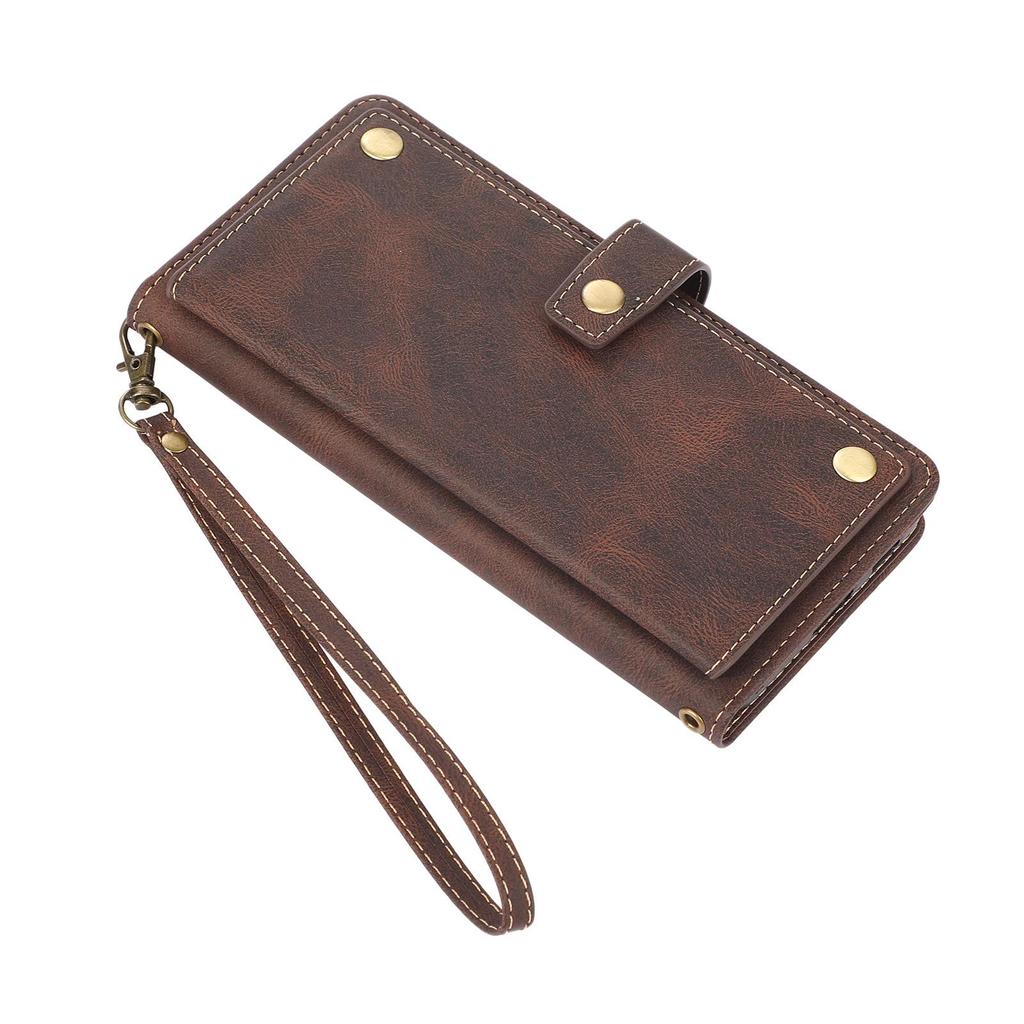 iPhone16 Retro Leather Case for Apple 12 & 14Pro: Flip Phone Protection with Multi-Function Card Slots