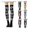 1 Pair Winter Socks Rhombus Printing Over-the-knee Socks Warm Extra Loose Ankles Contrasting Color Stockings for Daily Wear Dancing