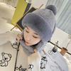 Women Winter Hat with Integrated Scarf Thick Plush Warm Windproof Full Protection Outdoor