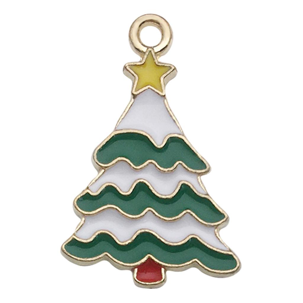 Set of 50 Christmas Oil Drop Pendants: Cute Santa, Snowman, Tree DIY Jewelry Accessories