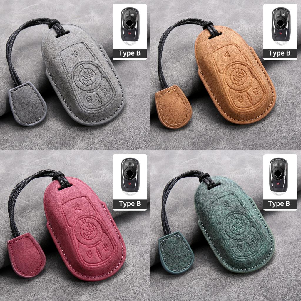 Leather Car Remote Key Case Cover Shell for Buick Verano Envision Avenir Lacrosse Regal Encore Excelle Enclave Anthem Cascada