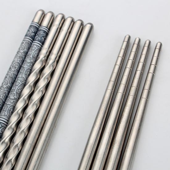 3 пары полезных палочек для еды из нержавеющей стали, простые в использовании, нескользящие серебряные нескользящие палочки для еды для банкета, ресторана, кухни