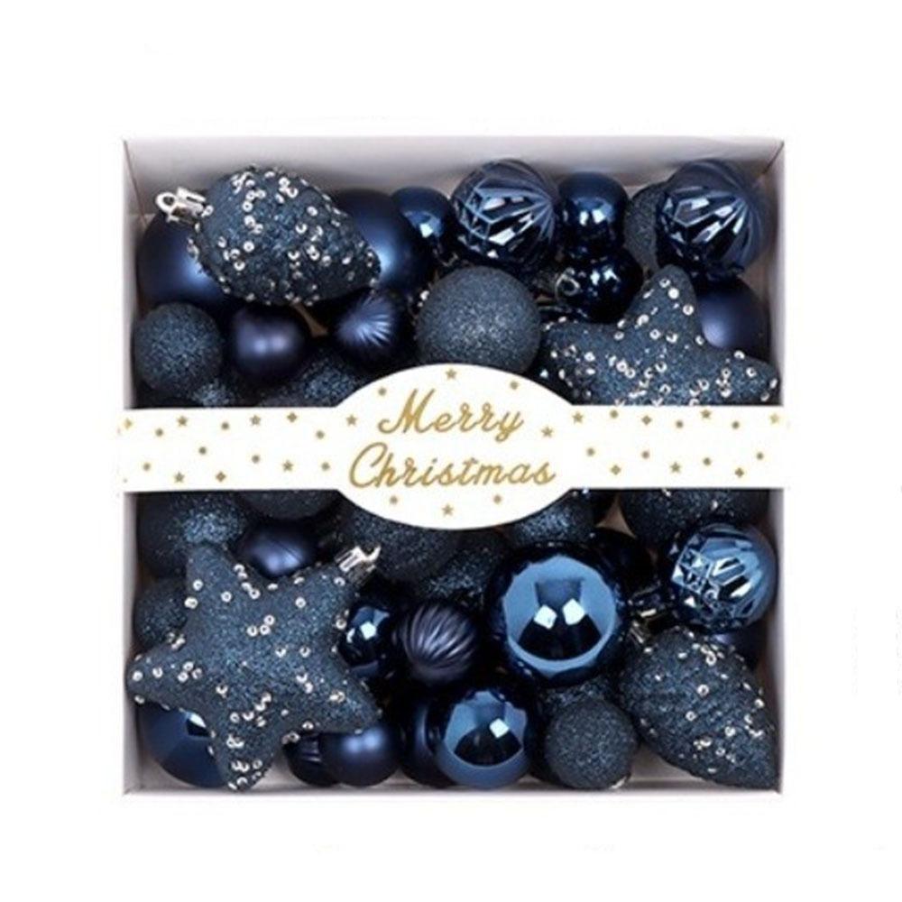 50Pcs/Set Plastic Xmas Tree Hanging Balls Star Christmas Ball Ornaments Party Decorations