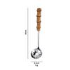 Stainless Steel Soup Spoon Colander with Wooden Handle Anti-scalding Hot Pot Scoops Serving Tablespoons Kitchen Utensils