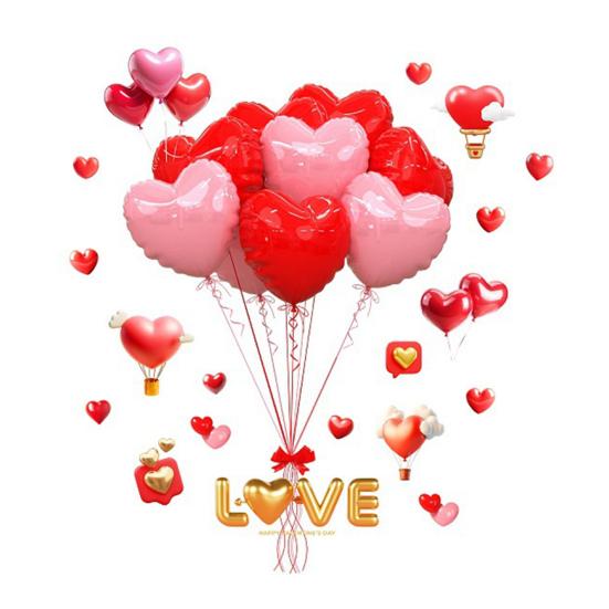 Окна к Дню святого Валентина Большие Красные Розовые Сердца Наклейки на Окно Двусторонние Многоразовые Наклейки для Свадьбы Дня Рождения Вечеринки Дома Стеклянной Двери Декор