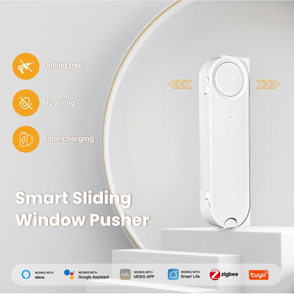 Tuya ZigBee Интеллектуальный бытовой толкатель раздвижных окон Автоматический открыватель-закрыватель Солнечная подзарядка