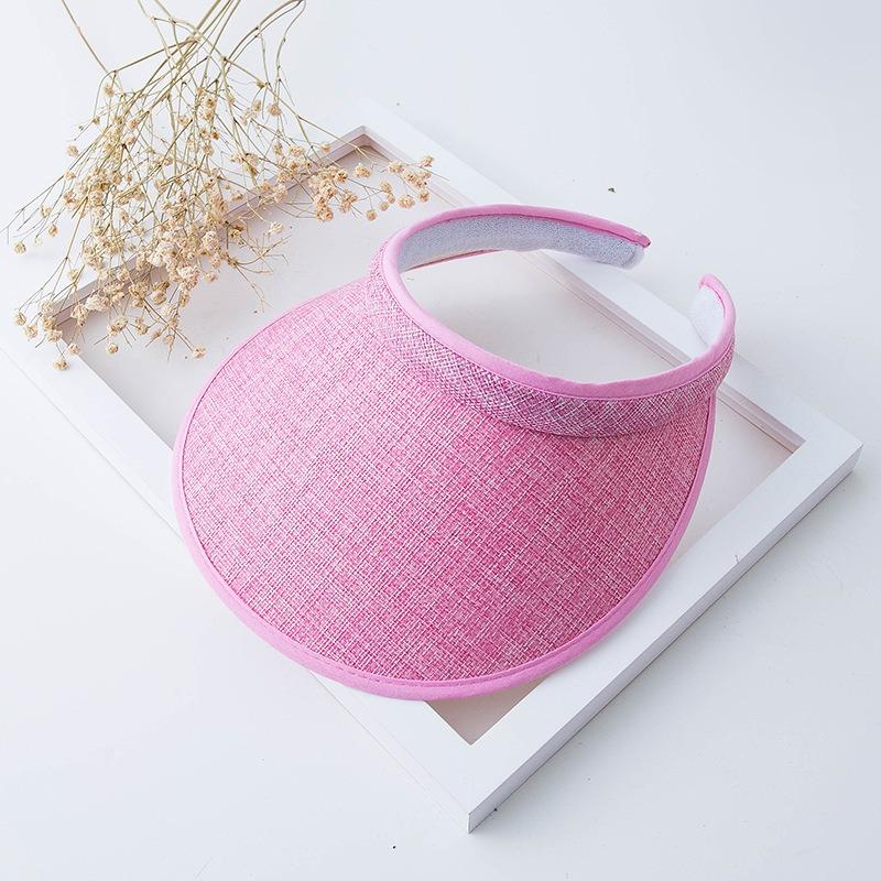 Солнечная шляпа с открытым верхом Солнечная шляпа Детская летняя защита лица Универсальная пляжная шляпа с большими полями Приморская уличная защита от солнца Соломенная шляпа