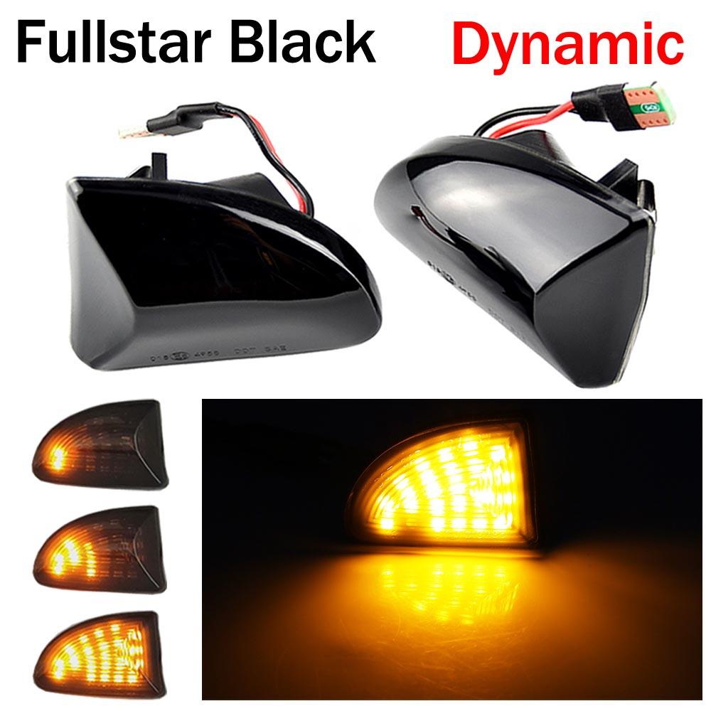 2PCS Smoked lens Amber LED Dynamic Side Marker Light Turn Signal Lights For Smart Fortwo 451 MK1 & MKII 2007-2014