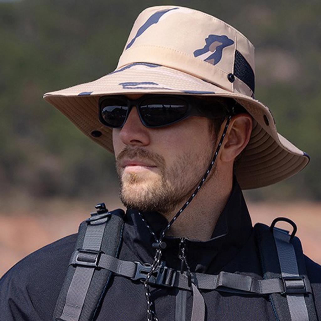 Камуфляжные солнцезащитные шляпы для мужчин и женщин Панама UPF 50+ Boonie Hat Складная УФ-защита Пеший туризм Пляжная рыбалка Лето Сафари Регулируемая