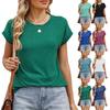 Spring and Summer Round Neck Solid Colour Loose Short Sleeve Tops,T-Shirt Women's Vests