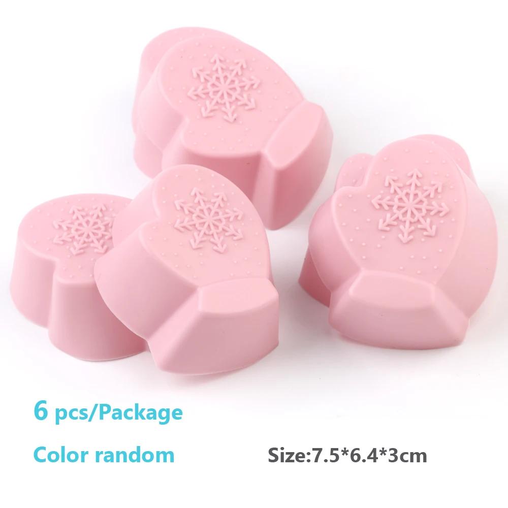 Новые силиконовые формы для кексов 6 шт., формы для выпечки кексов, антипригарные термостойкие многоразовые силиконовые формы для кексов своими руками