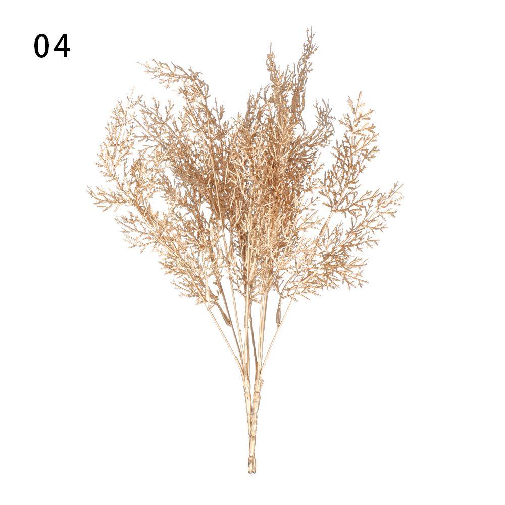 Plant Christmas Ornament Artificial Plant Gold Silver Simulation Leaf Christmas Artificial Flower