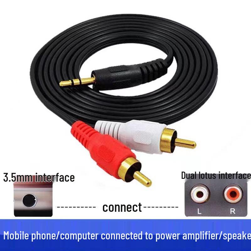 Аудиокабель 3,5 мм на двойной RCA для подключения к динамику, компьютеру и мобильному телефону