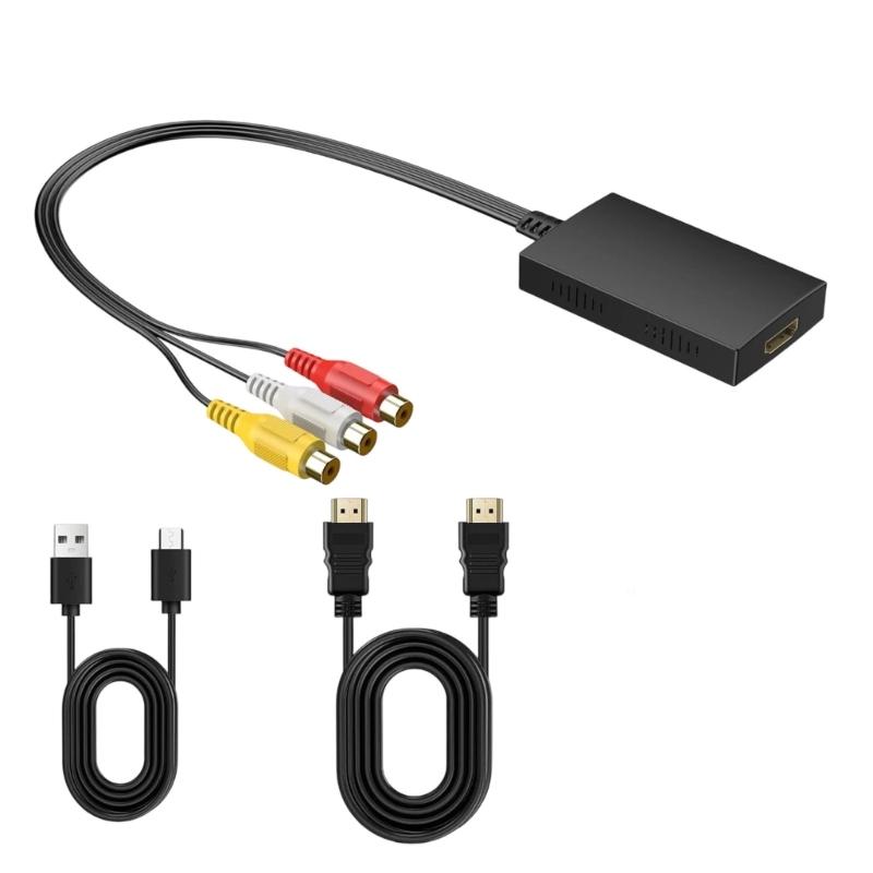 HDTV To 3RCA Female/Male Converter HDTV To AV Composite Video Converter Adapter Support for Gaming Console Accessories