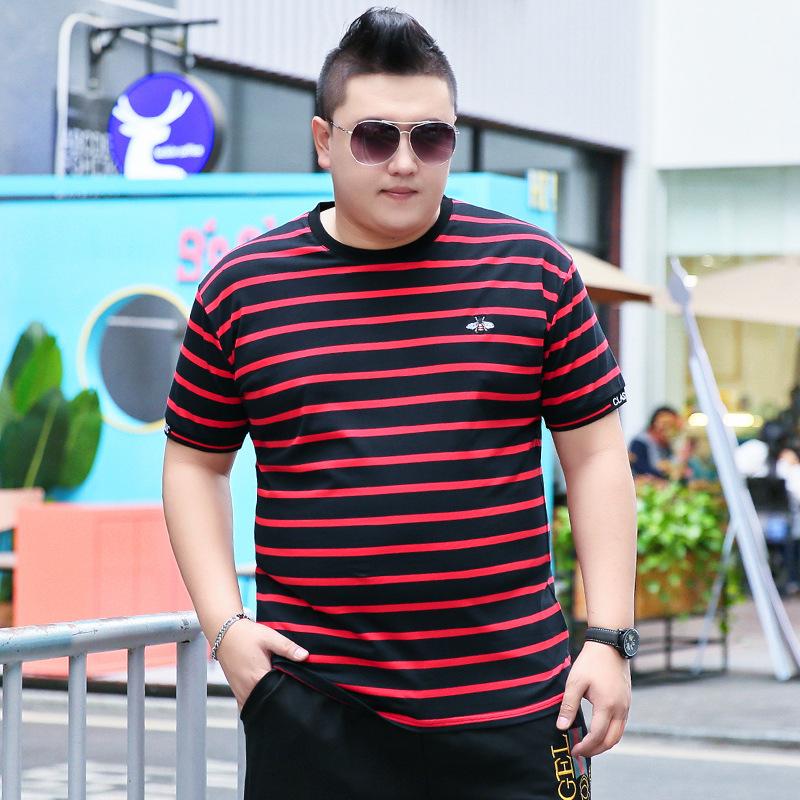 Модная брендовая футболка больших размеров с короткими рукавами и круглым вырезом для мальчиков, популярная летняя футболка с половиной рукавов Fat Guy Oversized