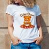 Женская футболка с графикой "Мишка с тортом" Streetwear ВеснаЛето Чистая Короткий рукав Модный Дизайн Быстрая Доставка