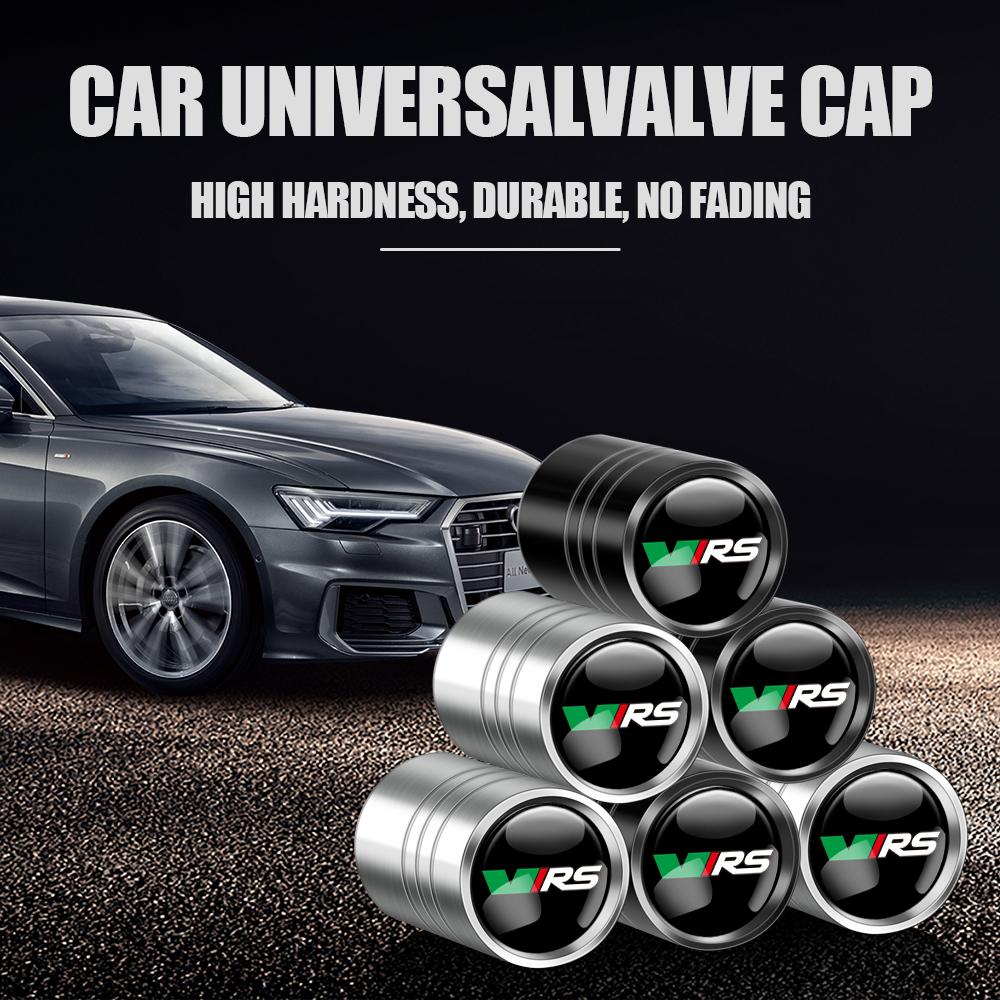 JBIW9 Car Wheel Tire Valve Caps Tyre Valve Stem Covers for Skoda Rapid Fabia Octavia Roomster Yeti Superb Citigo RS Felicia VRS Scala