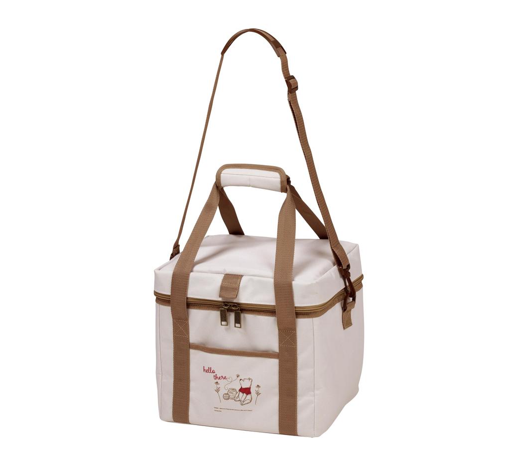 Captain Stag Disney Cooler Bag, Soft Cooler with Mesh Pocket, Foldable, 15L Capacity, Winnie the Pooh/Hello Design, MA-4629