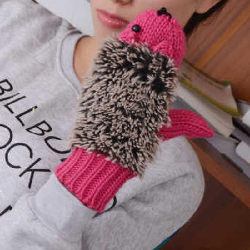 Женские меховые перчатки без пальцев для девочек, вязаные шерстяные варежки, наручные зимние женские перчатки, мягкие варежки